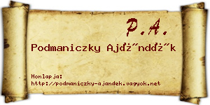 Podmaniczky Ajándék névjegykártya